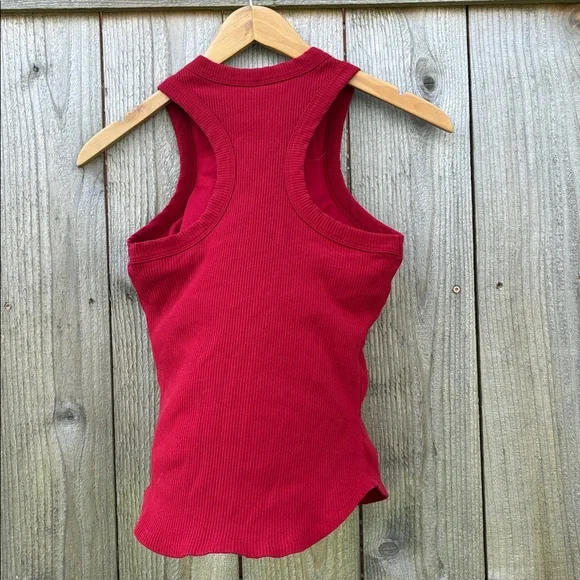 Fabletics Red Ribbed Racerback Tank - Picture 5 of 6